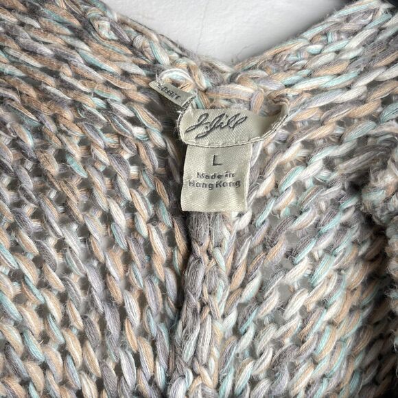 Pure Jill Womens Cardigan Open Lagenlook Multicolor Knit Artsy Boho Size Large - Picture 5 of 11